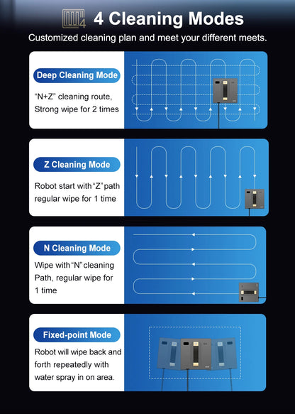 ABIR WD8 robot window cleaner from ShopHub NZ, showing the sleek device with suction pads and control buttons for automated window cleaning.