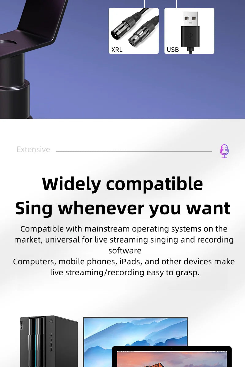 Bluedio S3000 Microphone - USB/XLR Dynamic Mic for Gaming, Streaming, and PS5/4 with Headphone Jack, RGB, and Mute Function - ShopHub