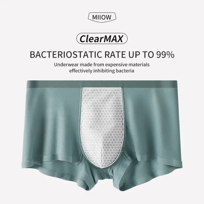 MiiOW Modal Men Underwear Boxers - 3Pcs Graphene Antibacterial Boxer Briefs - ShopHub