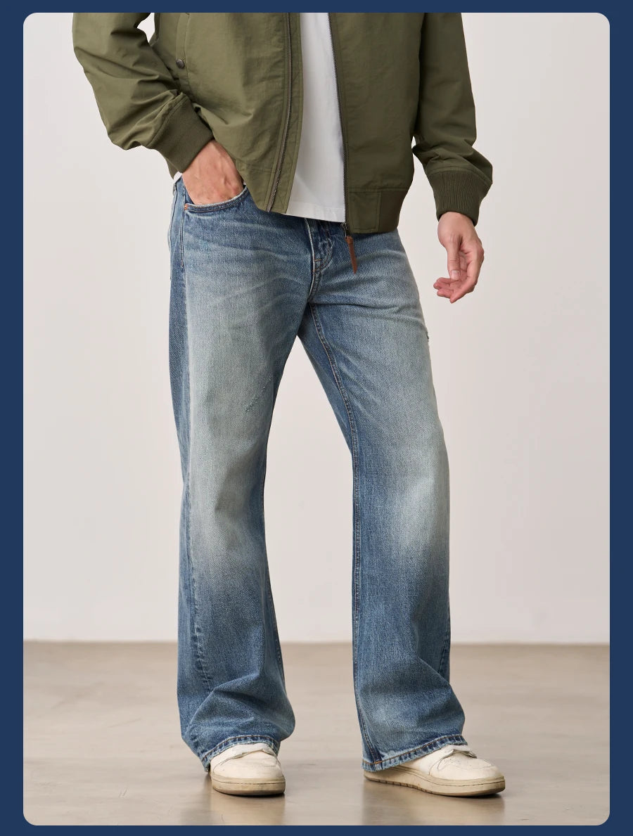 SIMWOOD 13.5oz Heavyweight Washed Retro Jeans