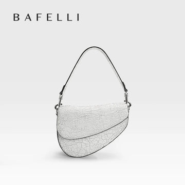 BAFELLI Animal-Print Cow Leather Saddle Bag