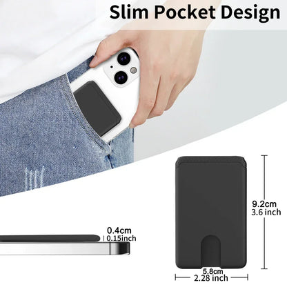 Minimalist Card Holder Sticky Phone Wallet Slim Bank Credit Cardholder Phone Card Case Silicone Compatible for Iphone Android