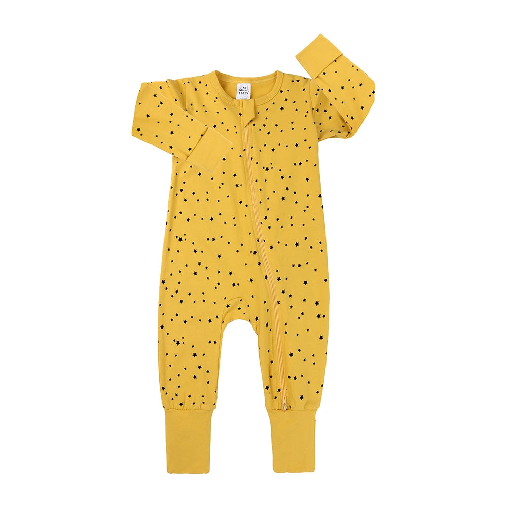 Kids Tales Little Daydream Cotton-Blend Double-Zip Romper