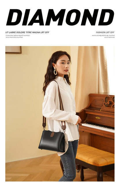 FOXER Genuine Leather Women's Shoulder Bag 2026 Casual Lager Tote Bag PVC Female Crossbody Purse
