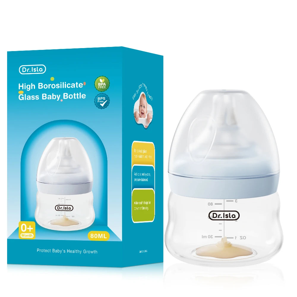MAMIJOY Baby Glass Bottle High 80/160/240ml Borosilicate Wide-mouthed