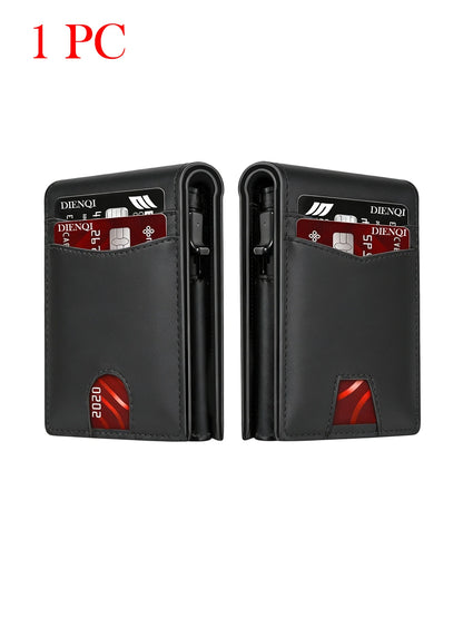 DIENQI Business Luxury Brand Credit Card Holder Slim Thin Men Wallets High Quality Carbon Travel Pocket Wallet Money Bag Purse