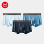 MiiOW Men Underwear Boxers - 3Pcs Cotton Antibacterial Crotch Silky Breathable Boxers - ShopHub