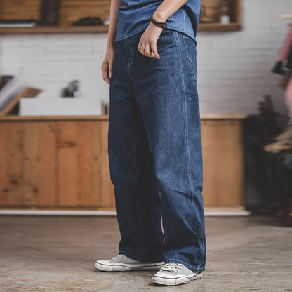 Maden Work Attire Retro Wide-leg Denim Jeans