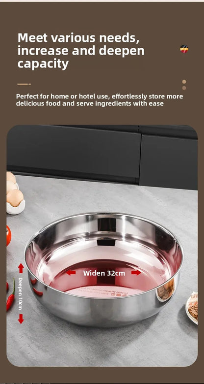 Large Stainless Steel Mixing Bowls - Rust Resistant Kitchen Utensils for Dough, Pasta, Vegetables, and Soups - ShopHub