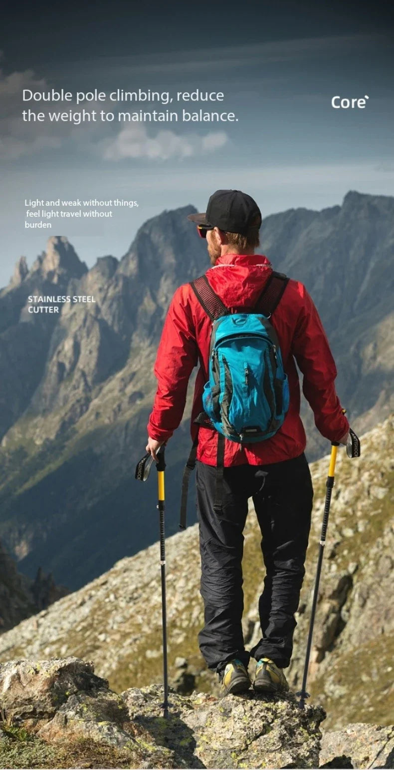 Hiking Poles Foldable 110–135 cm – 7075 Aluminium Trekking Poles ECOTREK