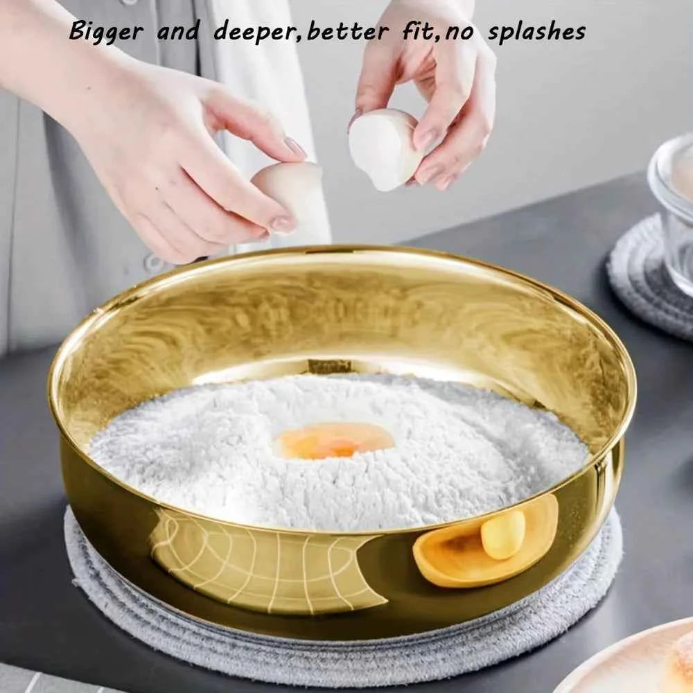 Commercial-Grade Stainless Mixing Bowls - Rustproof Non-Slip Base Dishwasher Safe for Dough/Food Prep/Soups