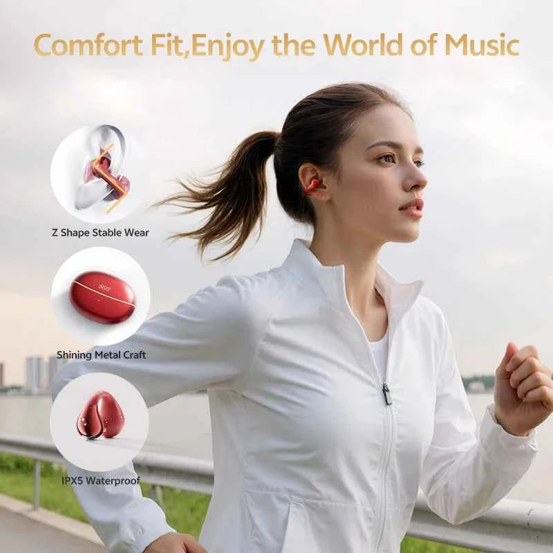 QCY C30S Open Ear Bluetooth Headphones with LDAC Wireless Technology and 40H Playtime