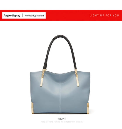 FOXER Genuine Leather Lady's Handbag Elegant Luxury Design Women Shoulder Bag Large Capacity Tote Bag Best Gift for Mom,Wife