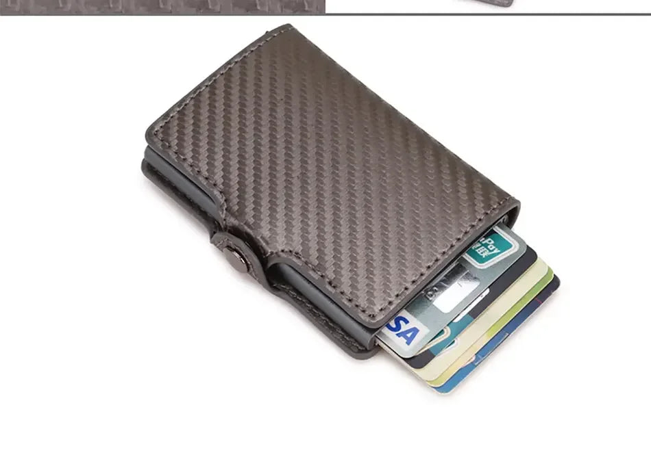 Carbon Fiber Rfid Credit Card Holder Men Wallets Storage Money Bag Hand Purse Small Mini Slim Wallets Carteira Masculina