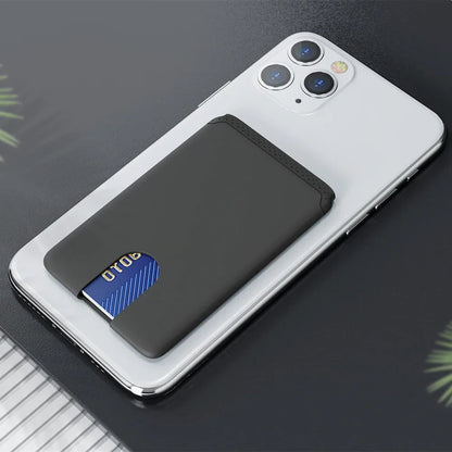 Minimalist Card Holder Sticky Phone Wallet Slim Bank Credit Cardholder Phone Card Case Silicone Compatible for Iphone Android