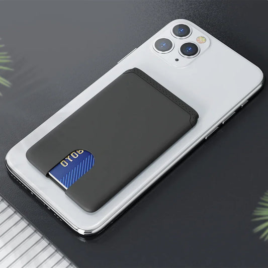 Minimalist Card Holder Sticky Phone Wallet Slim Bank Credit Cardholder Phone Card Case Silicone Compatible for Iphone Android