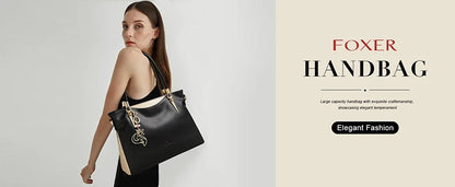 FOXER New Elegant Shoulder Bag for Women Luxury Designer Handbags Cowhide Leather Female Messenger Crossbody Bag Purse