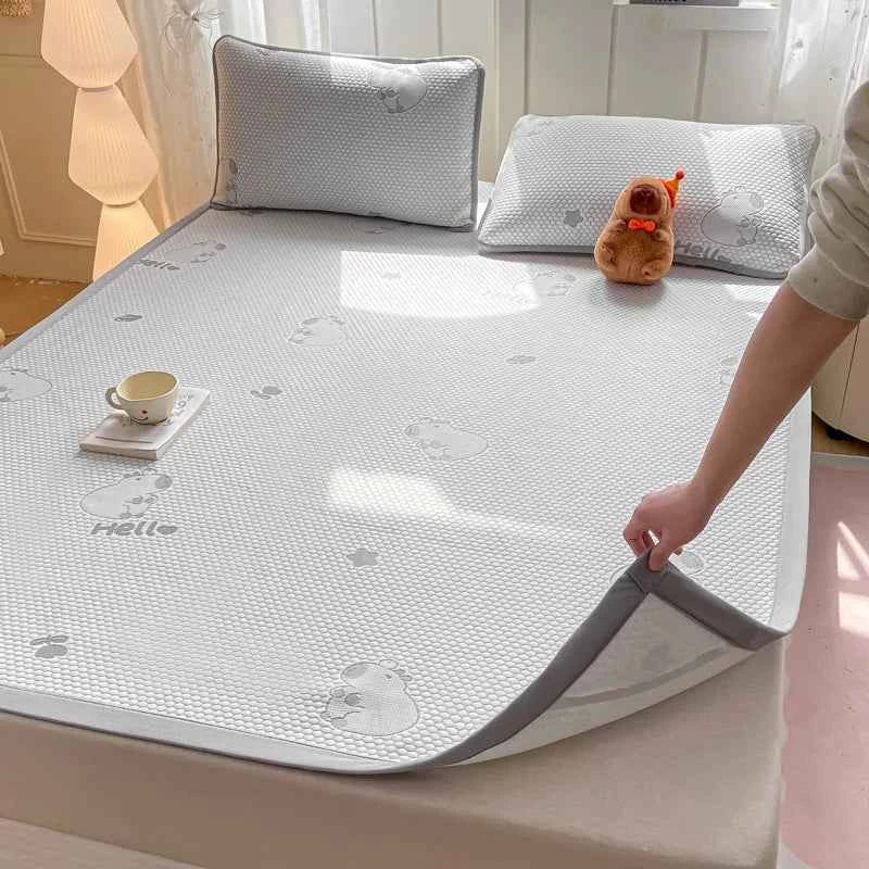 New Capibara Cooling Mat for Bed Breathable Sleeping Naked Ice Bean Summer Mat Coolness Bed Mat Cool Down Mattress Protector Pad