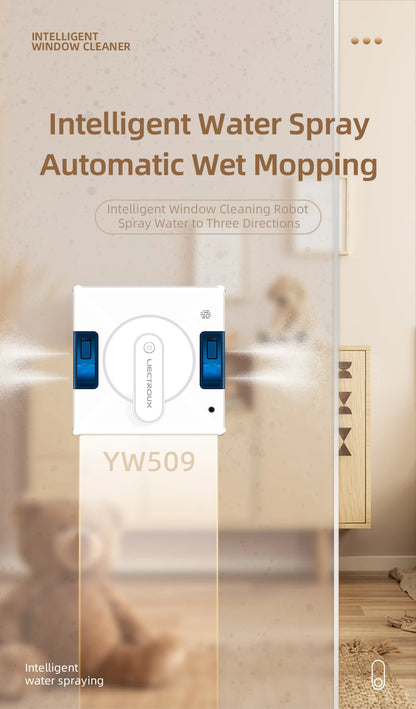 Liectroux YW509 Robot Window Cleaner with 4-Way Water Spray