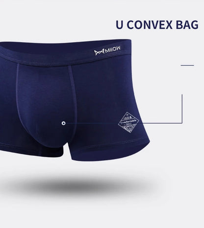 MiiOW Men's Antibacterial Boxer Briefs - 3Pcs Cotton Underwear with Graphene Technology - ShopHub