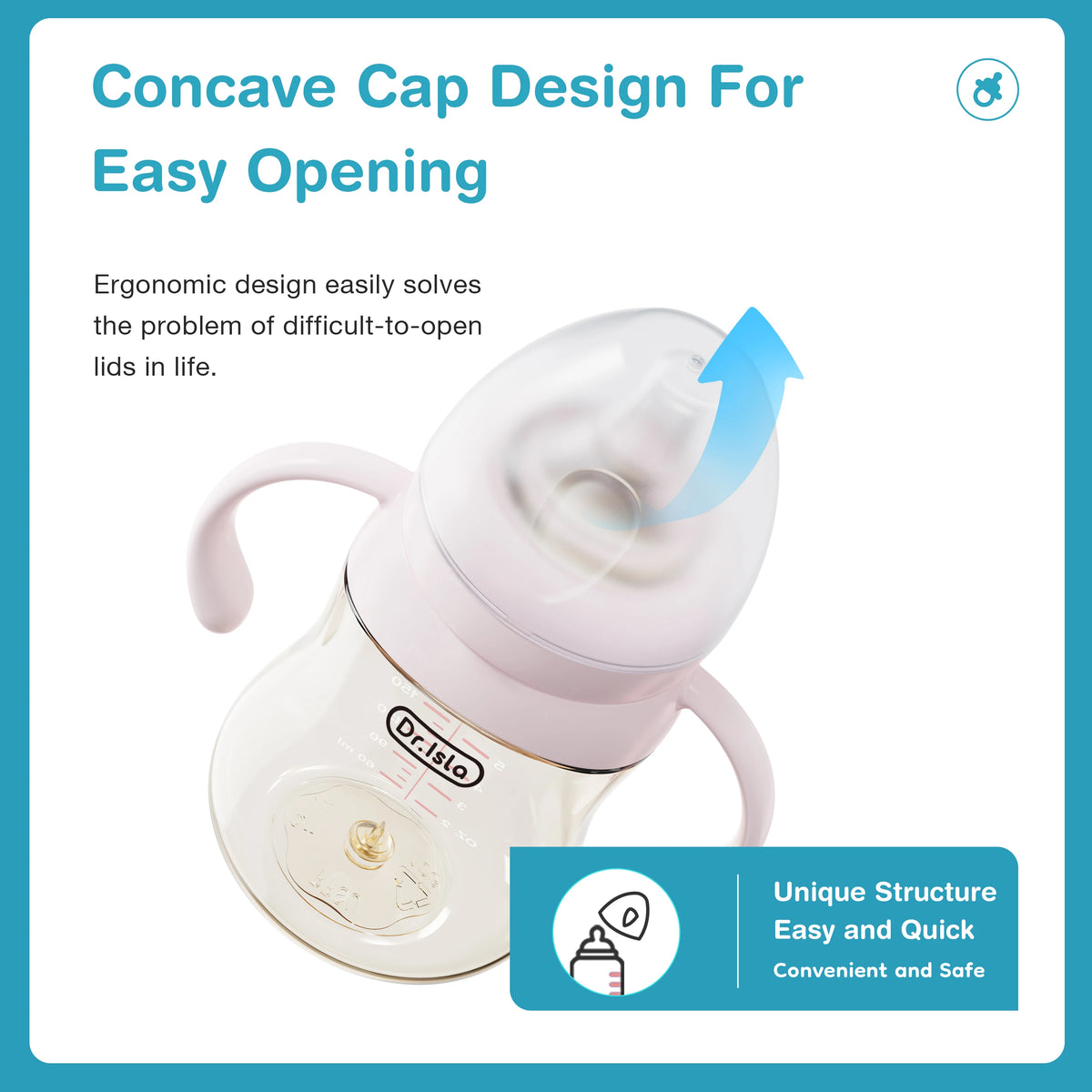 Dr.Isla Baby Bottle 160/240/300ml — Safe, Durable Feeding for Newborns to Toddlers