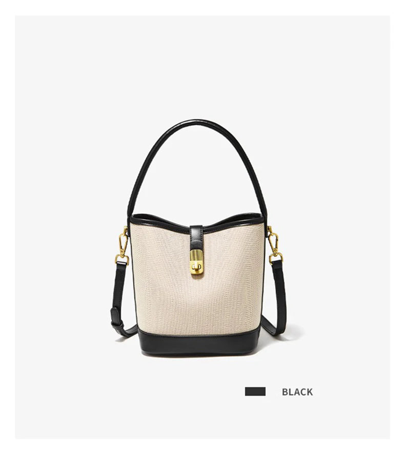 FOXER 2026 New Women's Handbag PVC Leather Lady Bucket Bag Fashion Shoulder Bag Light Luxury Best Gift for Wife,Lover