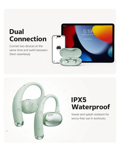 QCY Crossky R70 Wireless Headphones - Hi-Res Open-Ear Bluetooth 6.0 Earhooks with Bass Boost - ShopHub