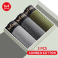 MiiOW 3Pcs Men's Antibacterial Boxer Underwear - Cotton Breathable Mesh Crotch Plus Size Boxershorts - ShopHub