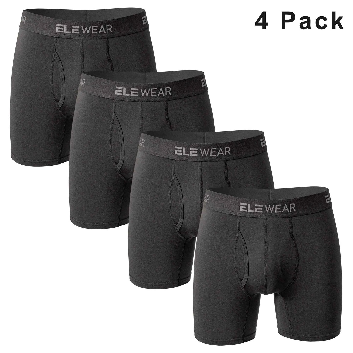4 Pack Men's Breathable Boxershorts with Opening - Plus Size Fashion Underwear