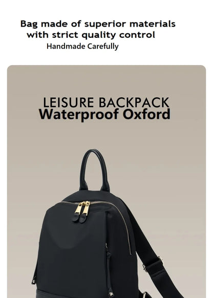 New Oxford &Leather Female Aesthetic Backpack School Bags Luxury Designer for Girls Women Backpacks Travel Light Weight - SC1708