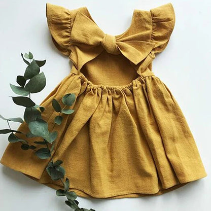 Kids Tales Summer Belle Cotton-Linen A-Line Girls' Dress