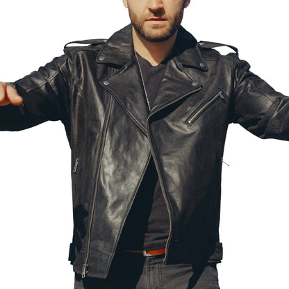 FLAVOR Men's Leather Jacket – Street Classic