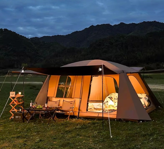 Family Tent Double Layers Waterproof Tent Manual pole setup  PU3000+ LCF01633 ECOTREK
