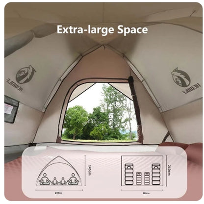 Double Layer Camping Tent Waterproof Pop-up Tent 3-4 Person ECOTREK