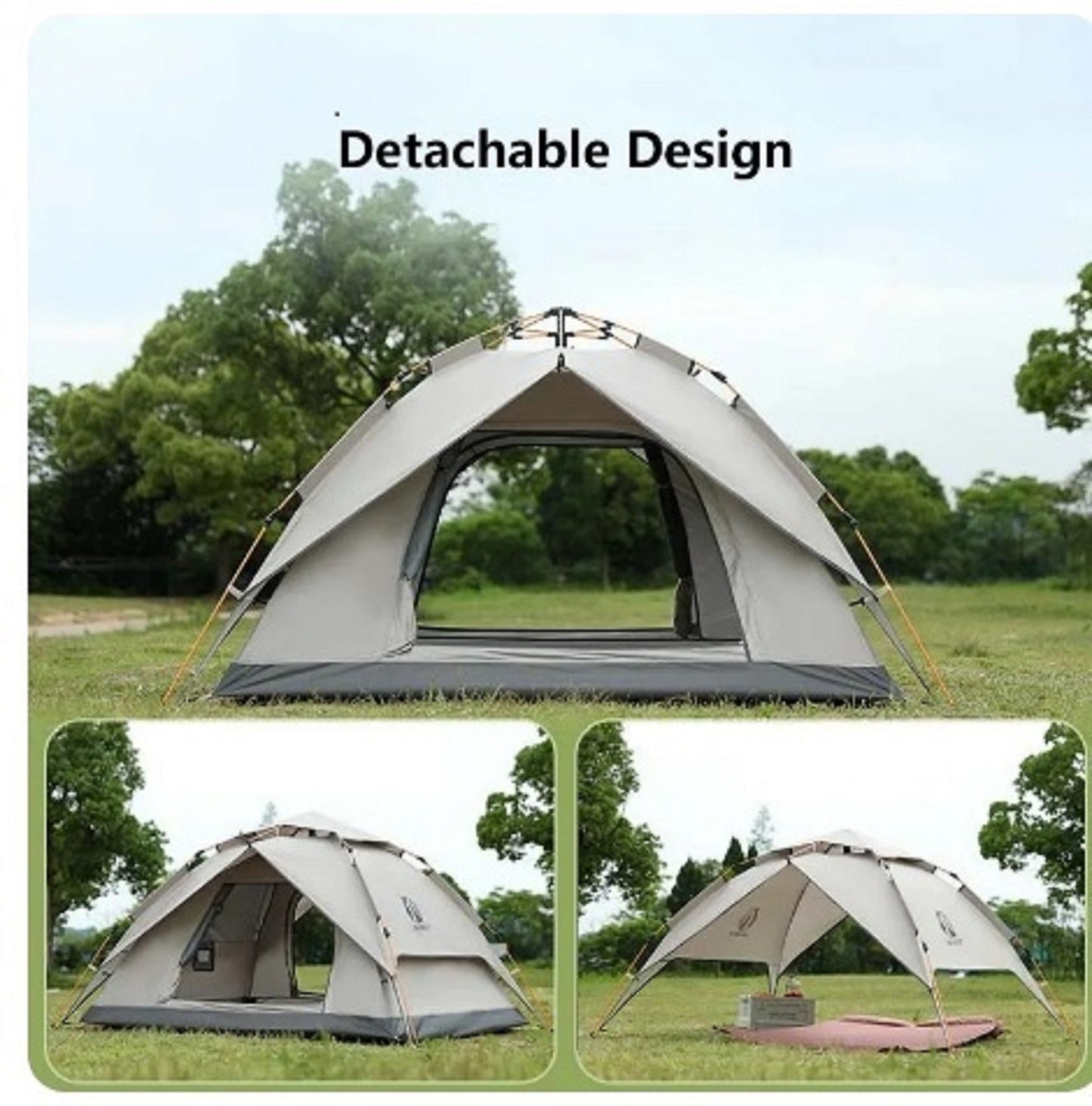 Double Layer Camping Tent Waterproof Pop-up Tent 3-4 Person ECOTREK