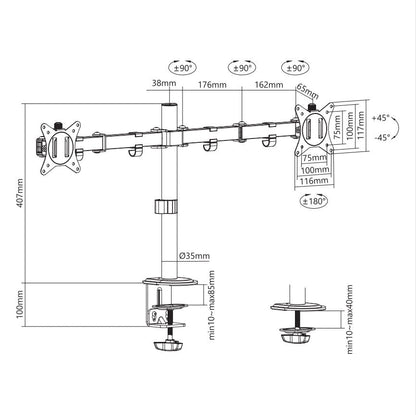 Locktight Dual-Monitor steel articulating mount sue-e furniture