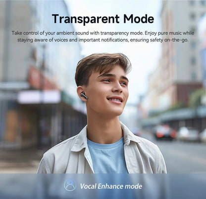 QCY Melobuds N50 ANC Earphones with 6 Mics, AI Call Noise Cancellation, Bluetooth 5.4, and Dual Connection - ShopHub