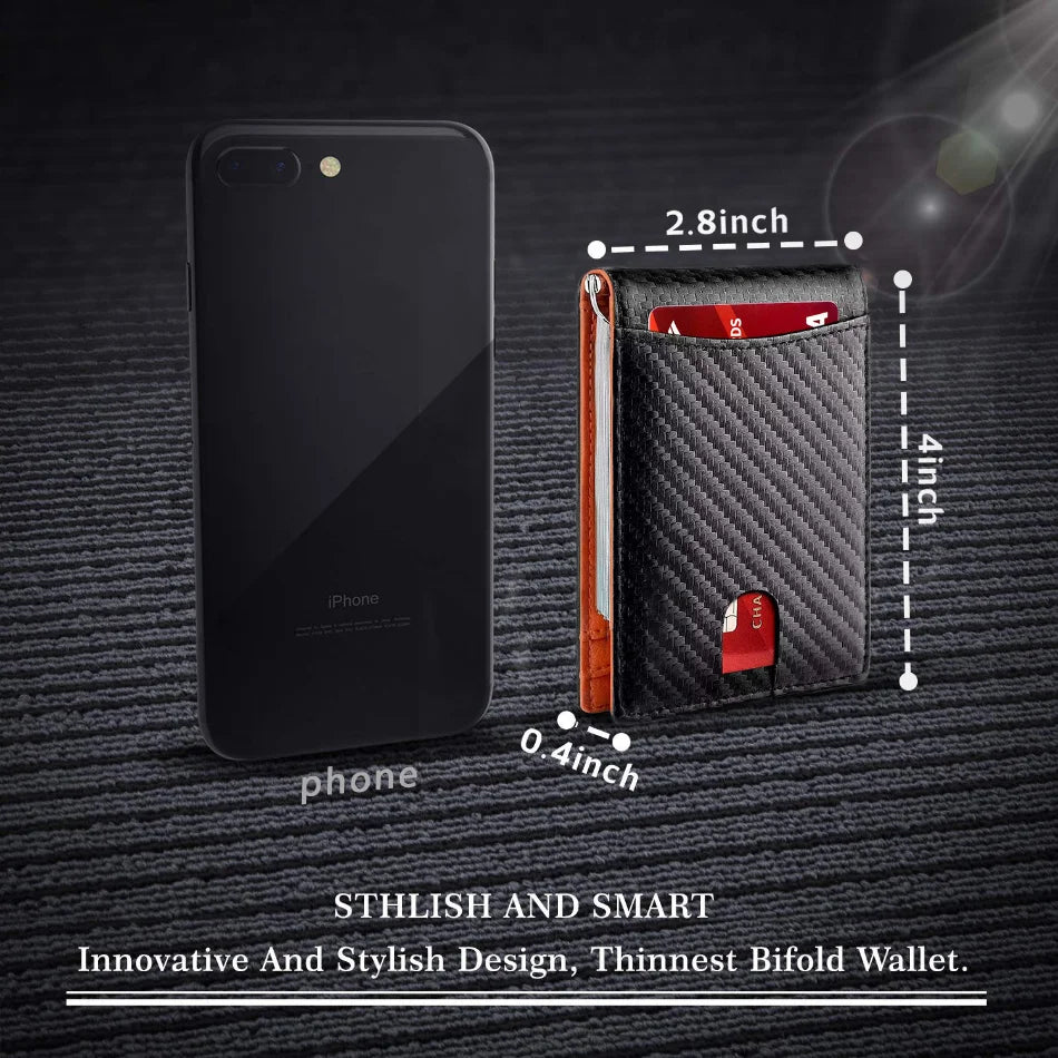 Rfid Carbon Fiber Men Wallets Man Card Holder Money Bag Slim Thin Mini Wallet Male Small Short Purse Black Walet Billfold Vallet
