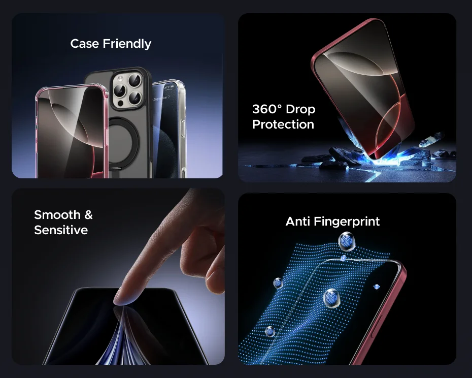 UGREEN Magnetic Case & Glass Screen Protector Bundle for iPhone 18, 17, 16, 15, 14 & 13 Pro Max