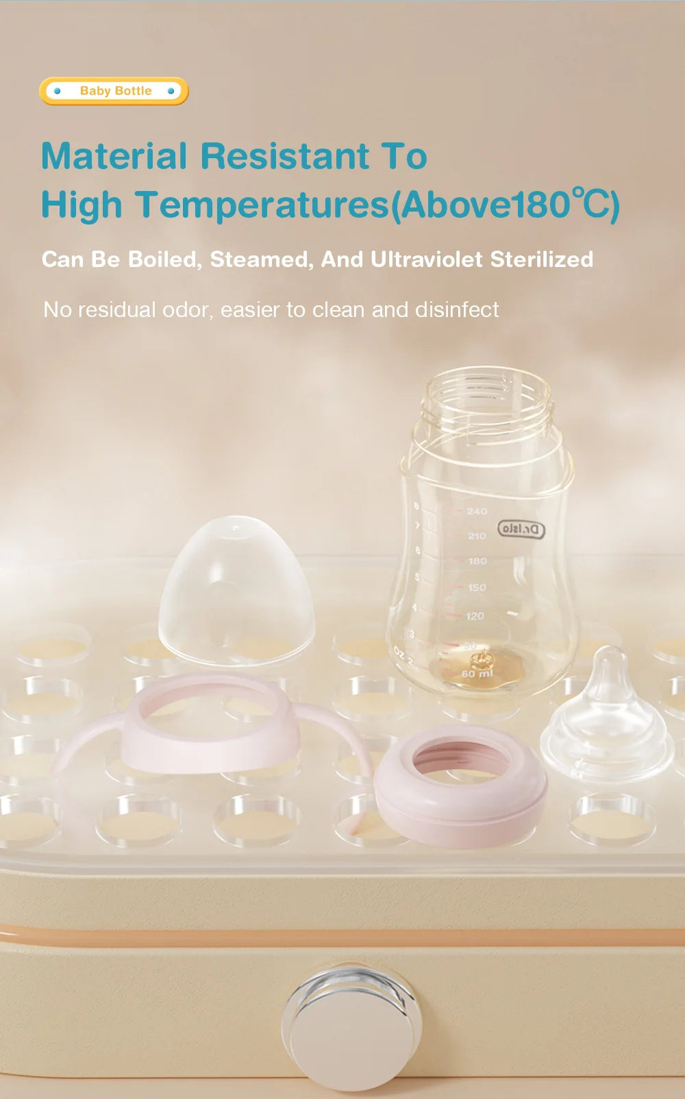 Dr.Isla Baby Bottle 160/240/300ml — Safe, Durable Feeding for Newborns to Toddlers