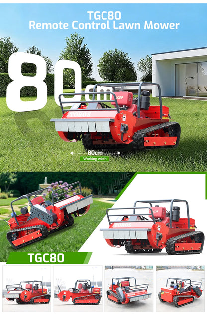 Customized Big Power Diesel Engine Small Robot Grass Cutter Cutting Width 80cm 100cm 120cm Remote Control Crawler Lawn Mower