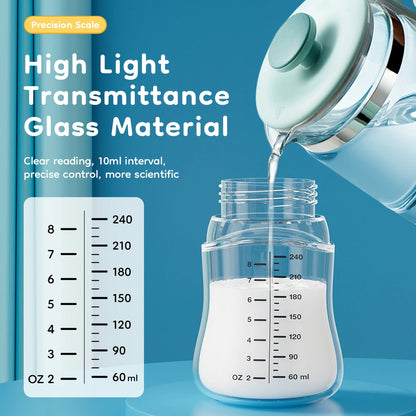 MAMIJOY Baby Glass Bottle High 80/160/240ml Borosilicate Wide-mouthed