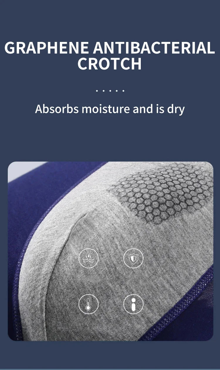 MiiOW 4Pcs Men's Breathable Cotton Underwear with Graphene Antibacterial Technology - Comfortable U Convex Bag Crotch Boxers - ShopHub