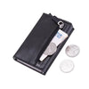 DIENQI Anti Rfid ID Card Holder Case Men Leather Metal Wallet Male Coin Purse Women Mini Carbon Credit Card Holder With Zipper