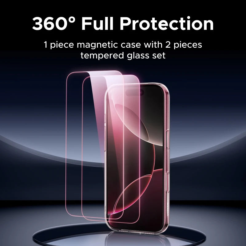UGREEN Magnetic Case & Glass Screen Protector Bundle for iPhone 18, 17, 16, 15, 14 & 13 Pro Max