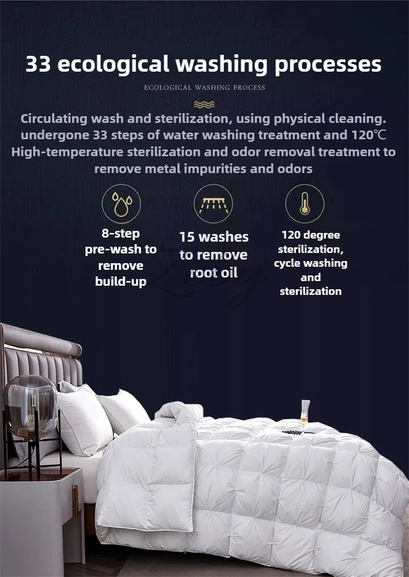 Luxurious White Goose Down Quilt for Ultimate Comfort and Warmth