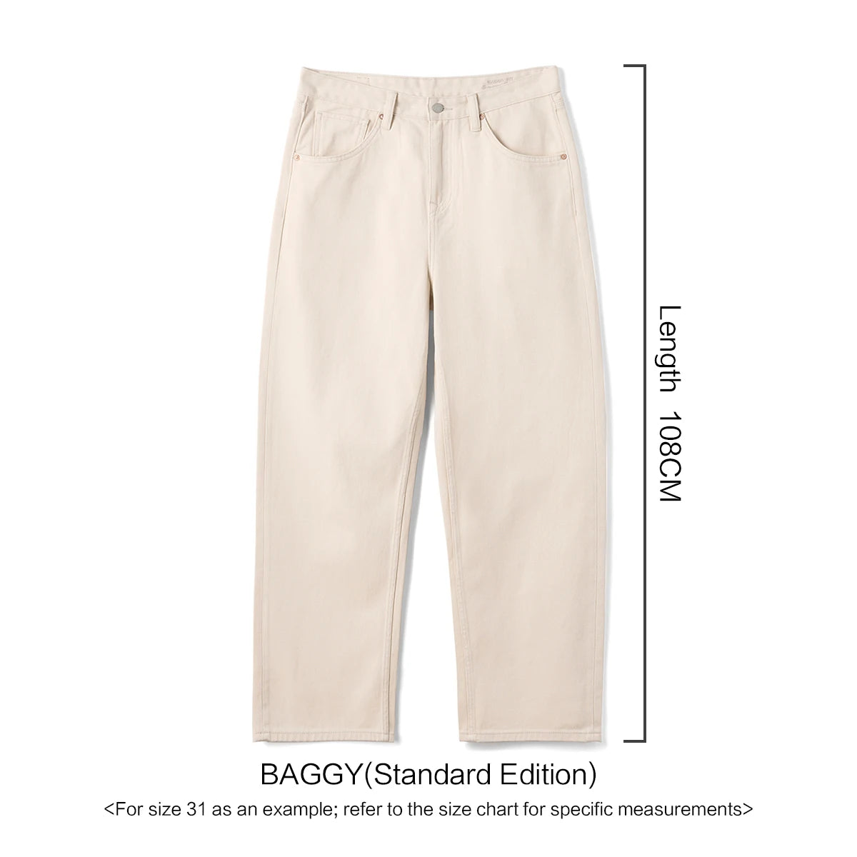 SIMWOOD 2026 Spring New Baggy Fit 11.3oz  Cotton Fabric Jeans Men Plus Size Casual Denim Chinos Pants