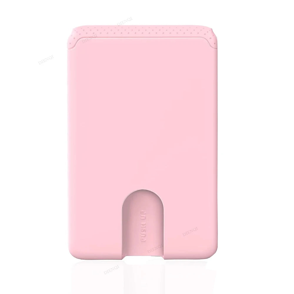 Minimalist Card Holder Sticky Phone Wallet Slim Bank Credit Cardholder Phone Card Case Silicone Compatible for Iphone Android