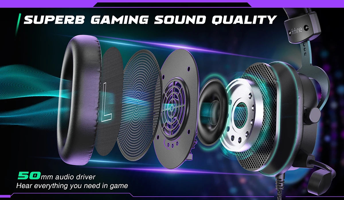 Immerse Yourself in Gaming with the FIFINE 7.1 Surround Sound Headset