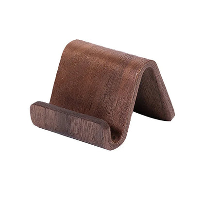 Habicare 9eight5 wooden phone and business card holder with two design options, crafted from natural wood for elegant organization.